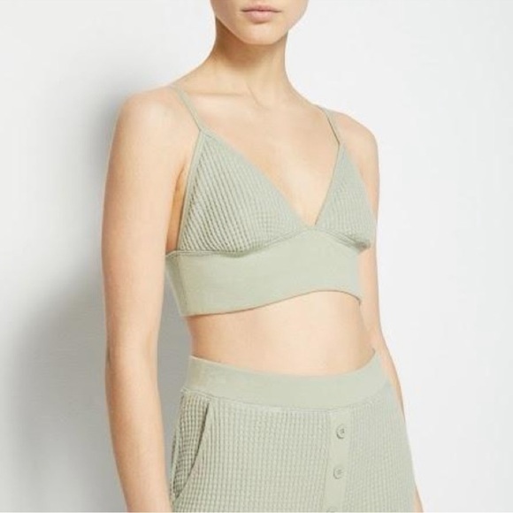 JONATHAN SIMKHAI Juliette Waffle Bralette In Willow - Picture 1 of 5